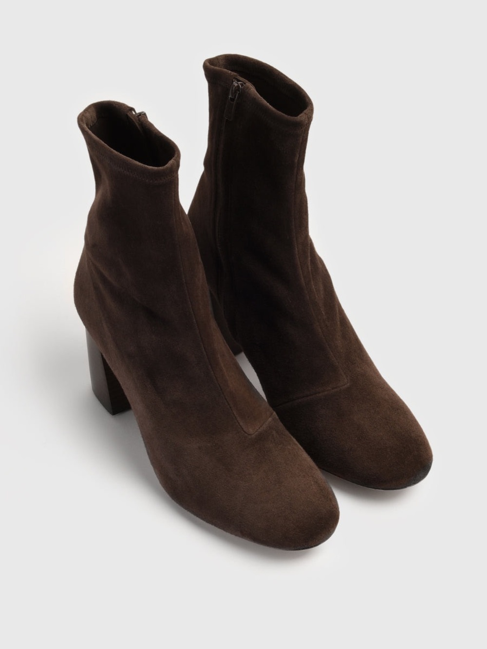 Loeffler Randall Dark Brown Suede Block Heel Ankle Boots